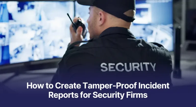 Tamper-proof incident report for security firms on a mobile device